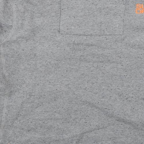 Superdry Mens Grey Cotton Henley Sweatshirt Size S