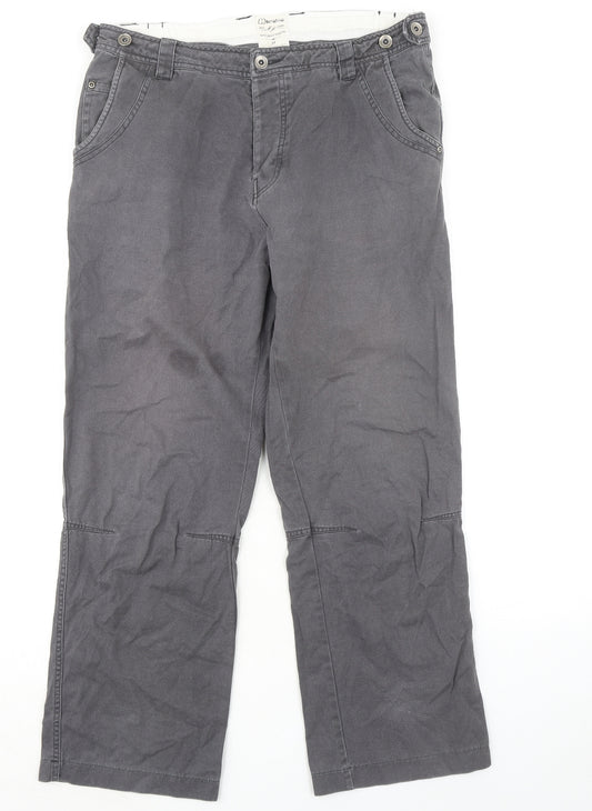 Berghaus Mens Grey Cotton Trousers Size 34 in L29 in Regular Button