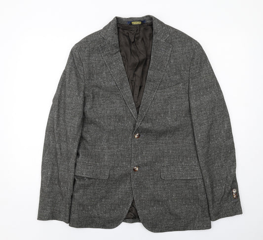 Massimo Dutti Womens Grey Cotton Jacket Suit Jacket Size 22