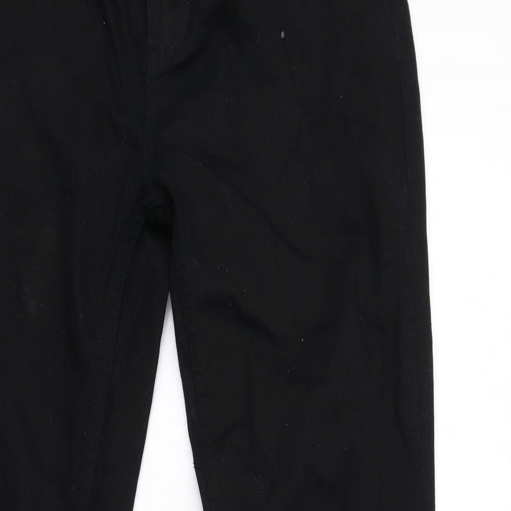 Topman Mens Black Cotton Skinny Jeans Size 32 in L34 in Regular Zip