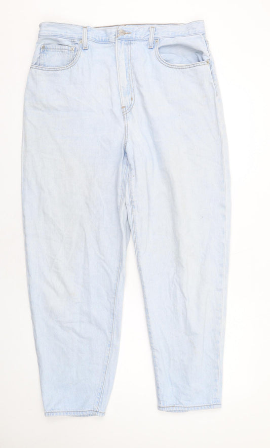 Levi's Womens Blue Cotton Mom Jeans Size 14 L29 in Regular Zip