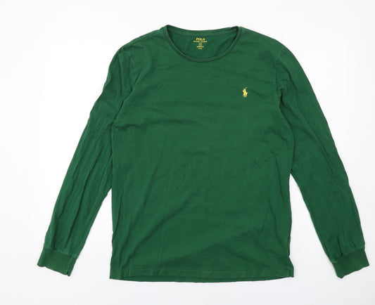 Polo Ralph Lauren Mens Green Cotton T-Shirt Size L Round Neck