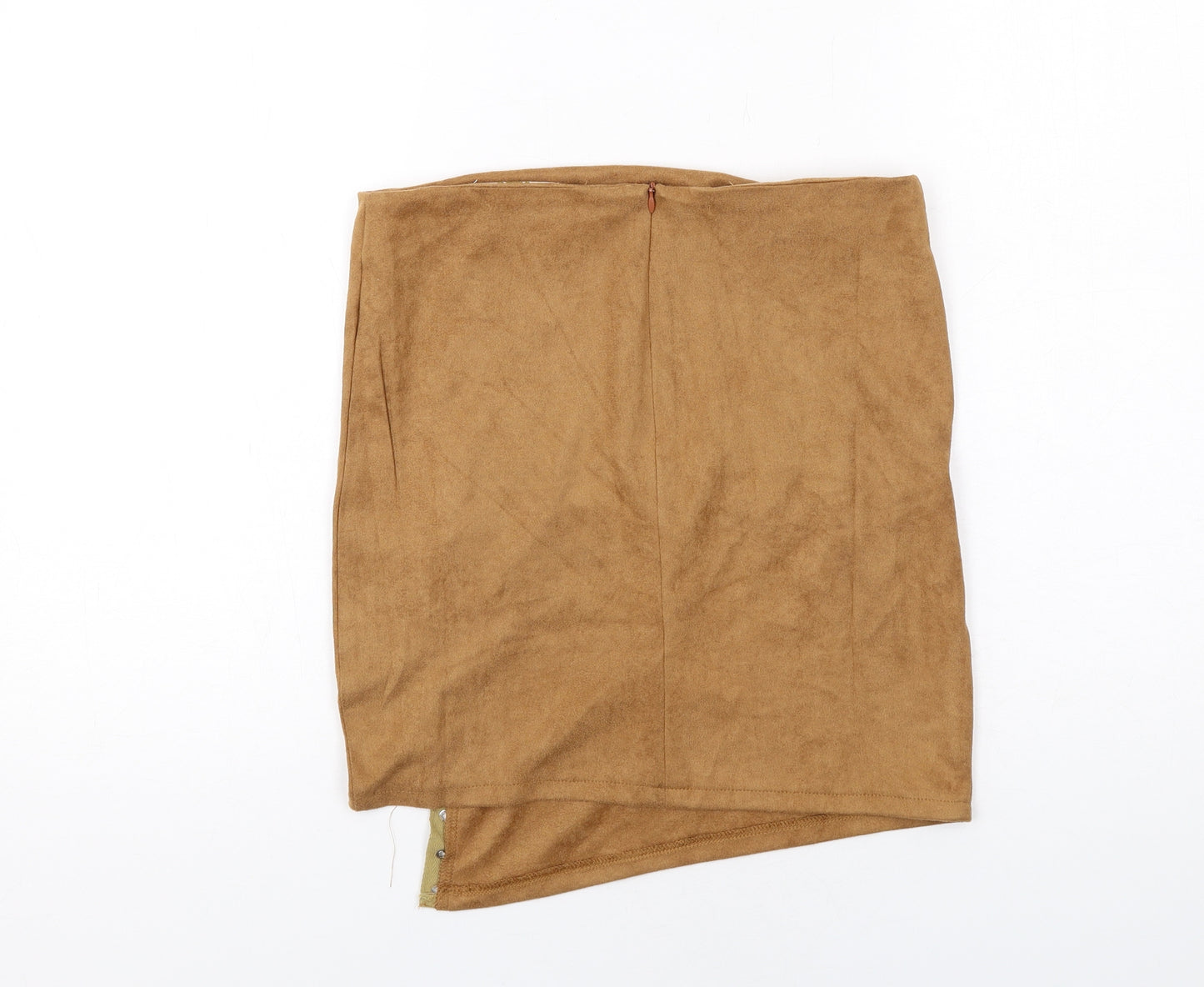 JCL Womens Brown Polyester A-Line Skirt Size M Zip