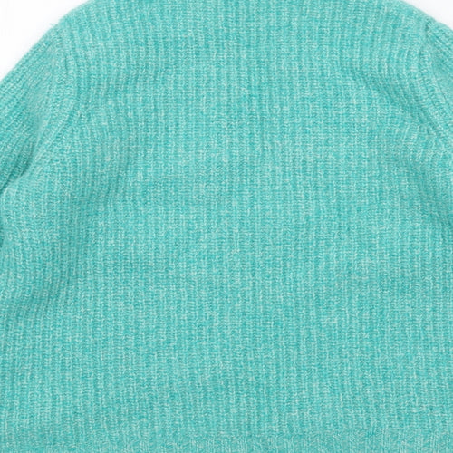 Woolovers Womens Green High Neck Wool Pullover Jumper Size M