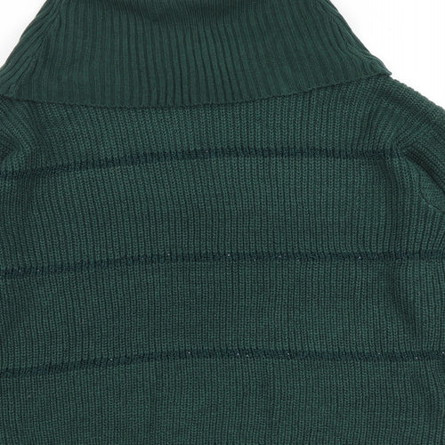 Be Loved Womens Green Roll Neck Acrylic Pullover Jumper Size XL