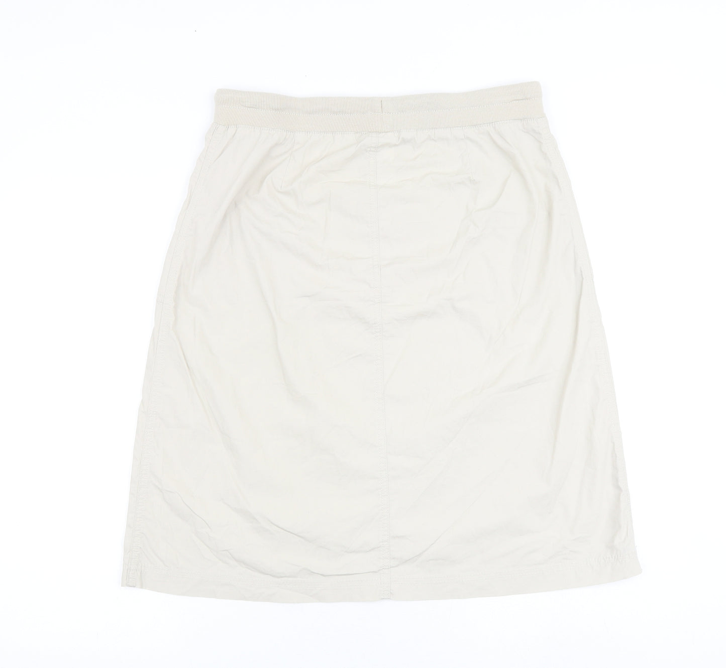 Damart Womens Beige Cotton A-Line Skirt Size 12 Tie