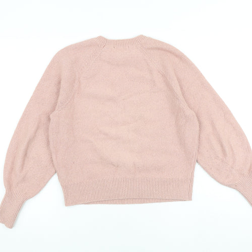 Uniqlo Womens Pink Round Neck Cotton Pullover Jumper Size S