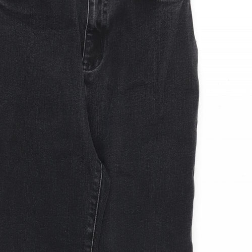 Lands' End Womens Grey Cotton Skinny Jeans Size 12 L26 in Regular Zip