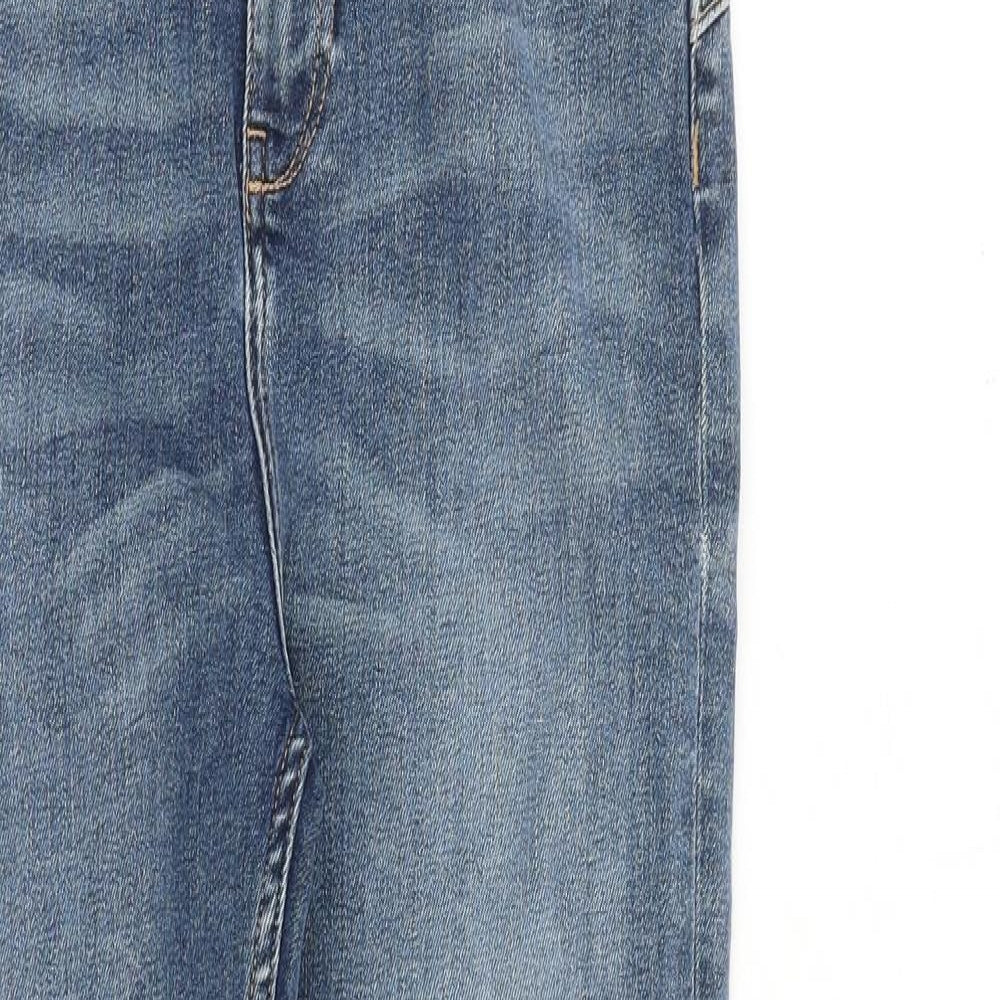 River Island Womens Blue Cotton Skinny Jeans Size 10 L28 in Regular Zip