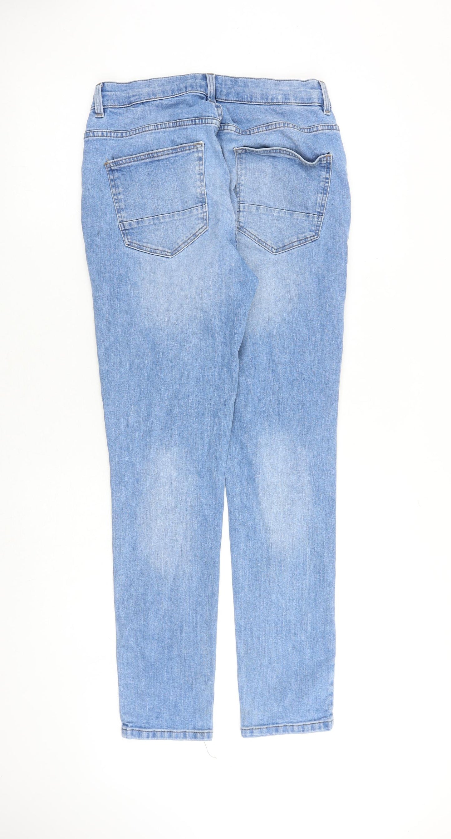 NEXT Mens Blue Cotton Tapered Jeans Size 30 in L30 in Slim Zip