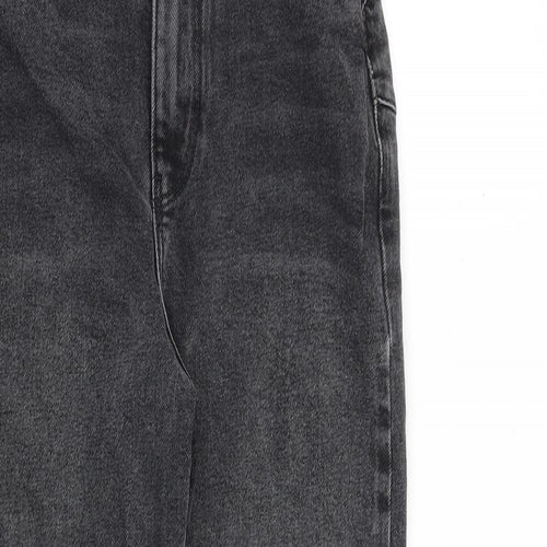 NEXT Womens Grey Cotton Tapered Jeans Size 8 L27 in Regular Zip