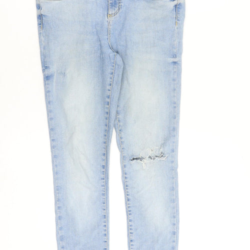 River Island Womens Blue Cotton Skinny Jeans Size 10 Regular Zip