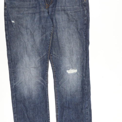 Gap Mens Blue Cotton Straight Jeans Size 36 in L33 in Regular Zip