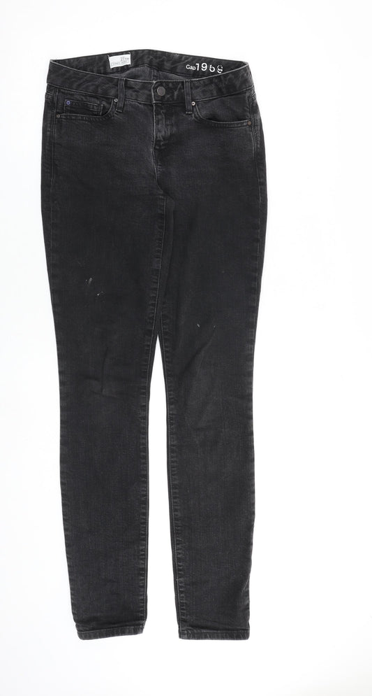 Gap Womens Grey Cotton Skinny Jeans Size 27 in L34 in Slim Zip