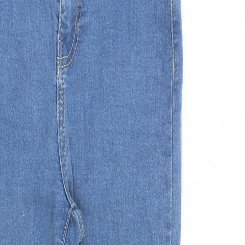 PRETTYLITTLETHING Womens Blue Cotton Skinny Jeans Size 4 L29 in Slim Zip
