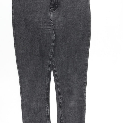 NEXT Womens Grey Cotton Skinny Jeans Size 10 L26 in Slim Zip