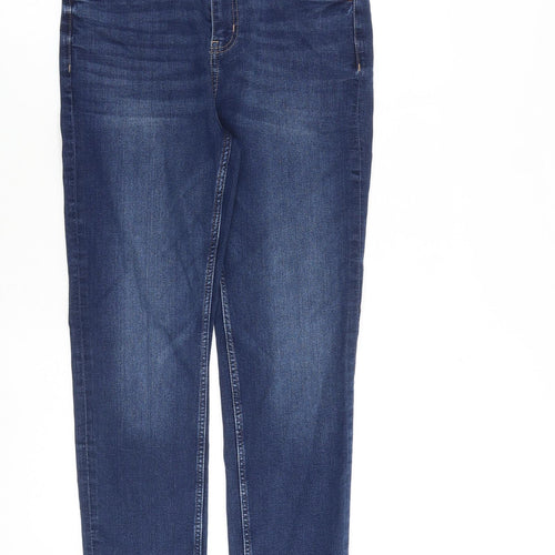 Marks and Spencer Womens Blue Cotton Skinny Jeans Size 10 L30 in Slim Zip