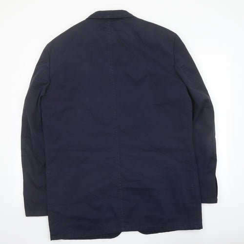 Reed Mens Blue Cotton Jacket Suit Jacket Size 46 Regular