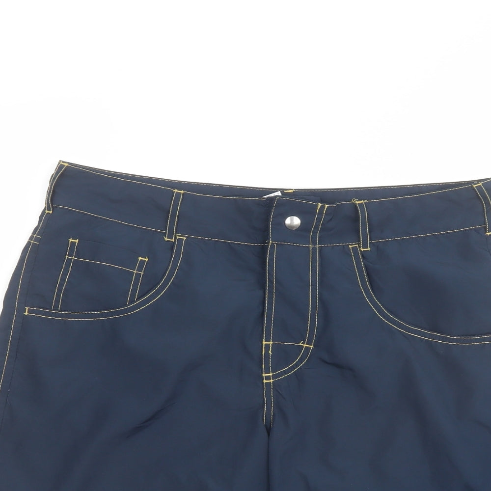 Coast Mens Blue Polyester Sweat Shorts Size S L7 in Regular Snap - Swim shorts
