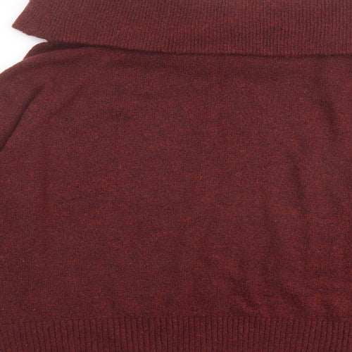H&M Womens Red Roll Neck Acrylic Pullover Jumper Size L