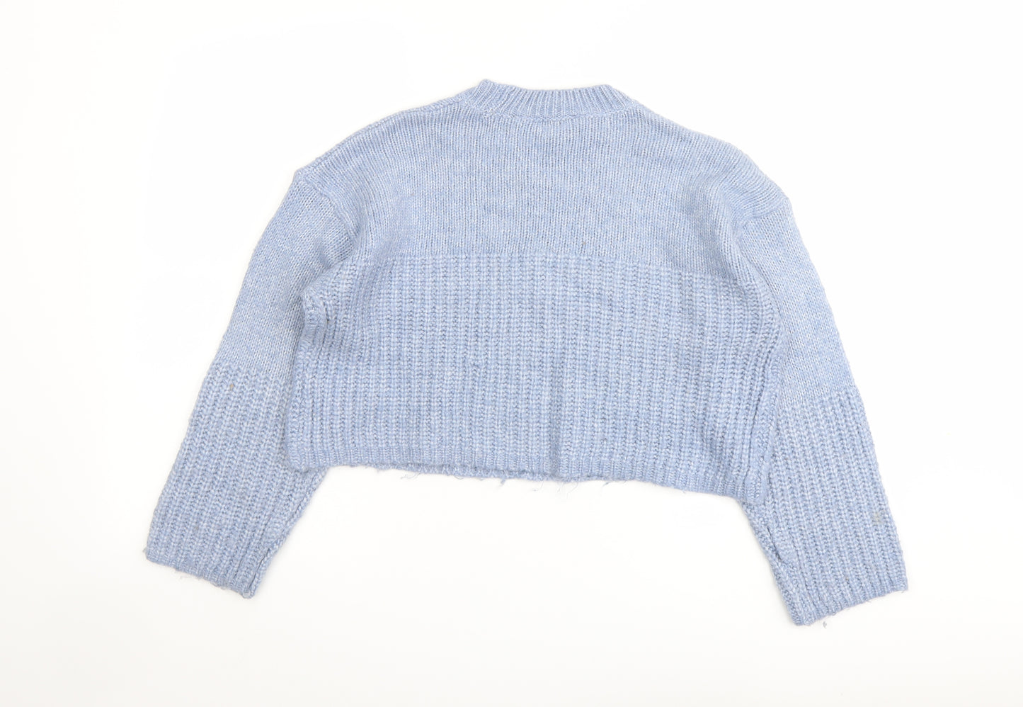 New Look Girls Blue Round Neck Acrylic Pullover Jumper Size 12-13 Years Pullover - Cropped
