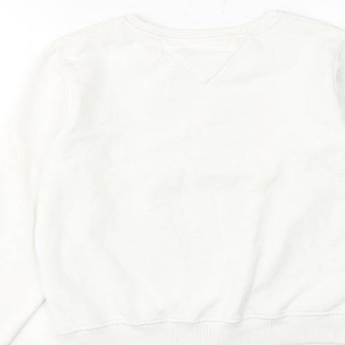 Tommy Hilfiger Womens White Cotton Pullover Sweatshirt Size S Pullover - H