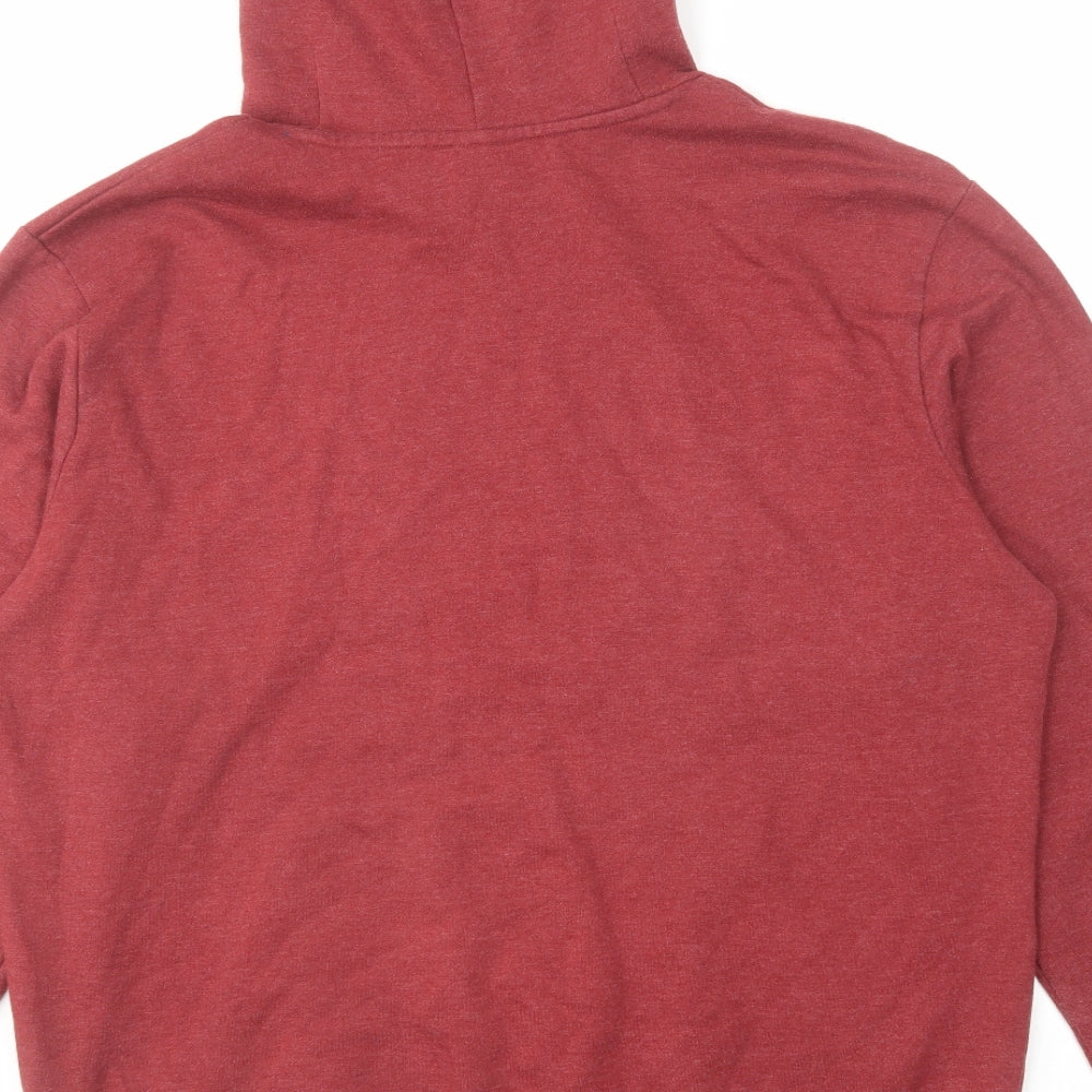 PUMA Mens Red Cotton Pullover Hoodie Size L