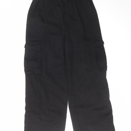 Boohoo Womens Black Cotton Jogger Trousers Size 8 L32 in Regular - Cargo