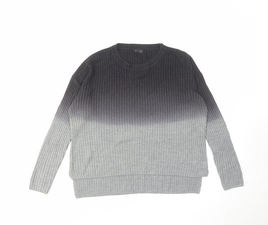 Topshop Womens Grey Round Neck Acrylic Pullover Jumper Size 8