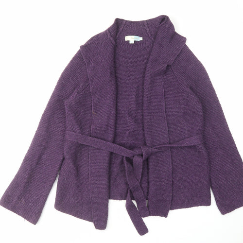 Boden Womens Purple V-Neck Wool Cardigan Jumper Size 12