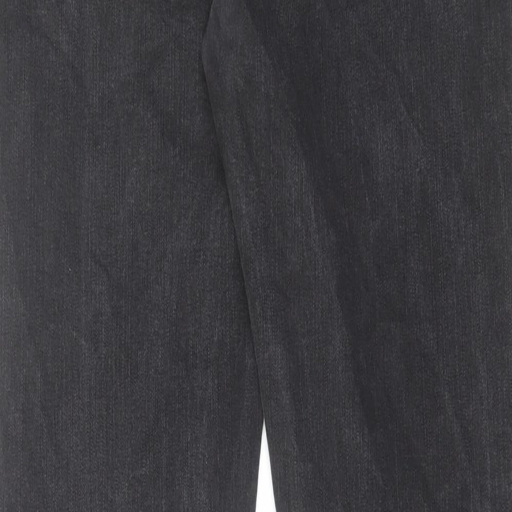 NEXT Mens Black Cotton Straight Jeans Size 36 in L35 in Slim Zip