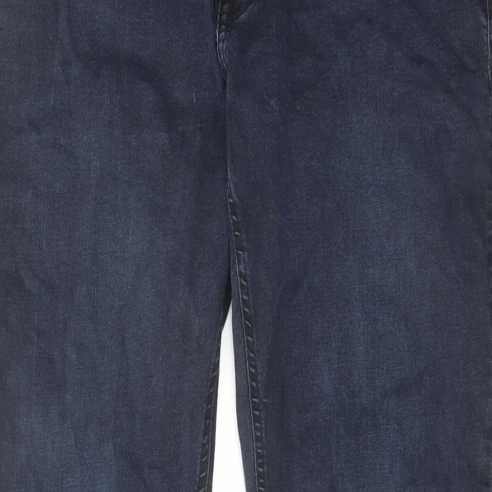Easy Mens Blue Cotton Straight Jeans Size 36 in L34 in Regular Zip