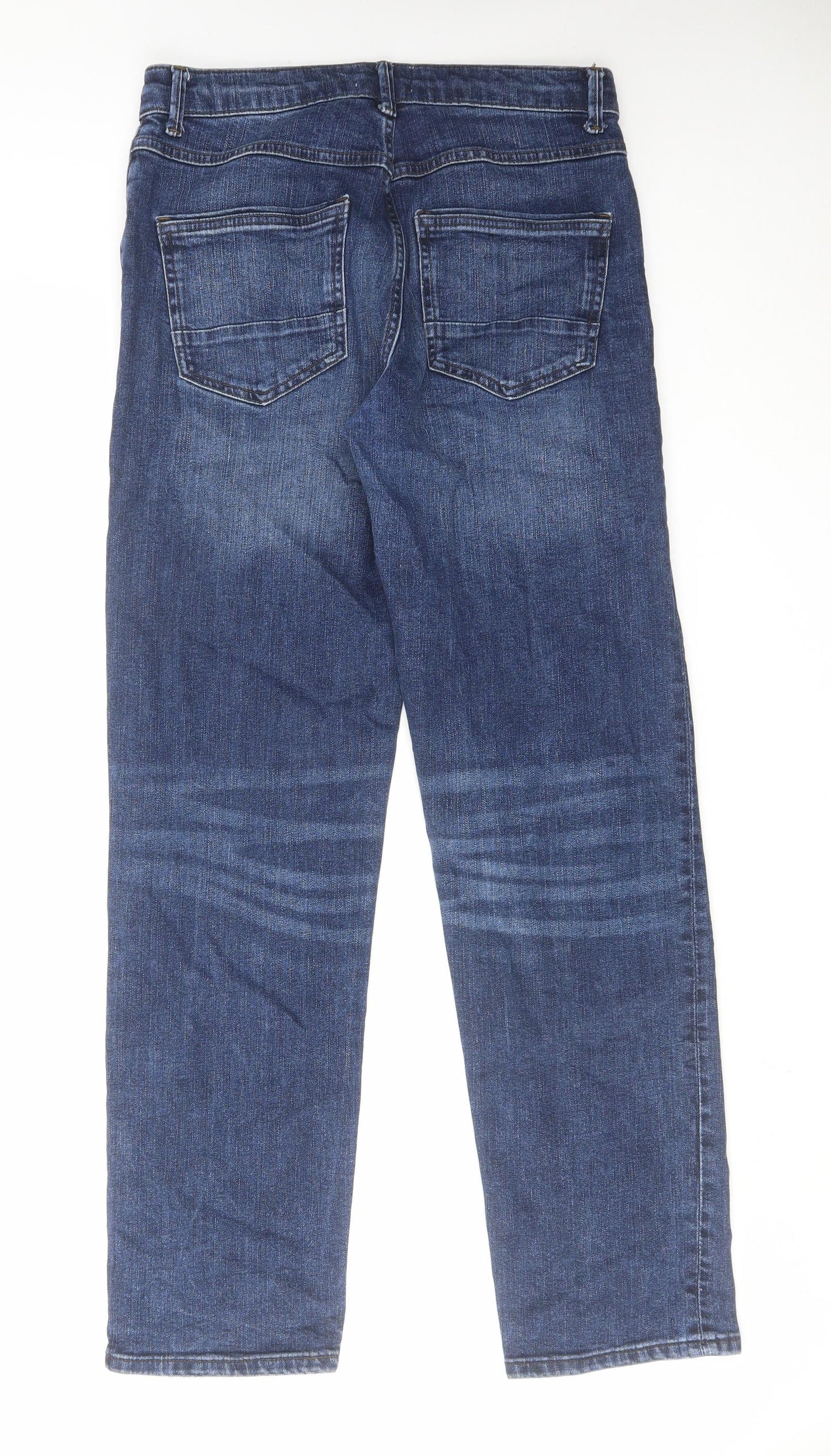 NEXT Mens Blue Cotton Straight Jeans Size 30 in L31 in Regular Zip