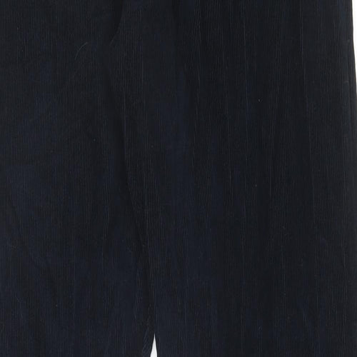 Marks and Spencer Mens Black Cotton Trousers Size 34 in L31 in Regular Zip