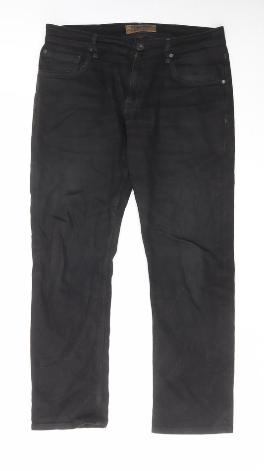 Mish Mash Mens Black Cotton Straight Jeans Size 34 in L29 in Regular Zip