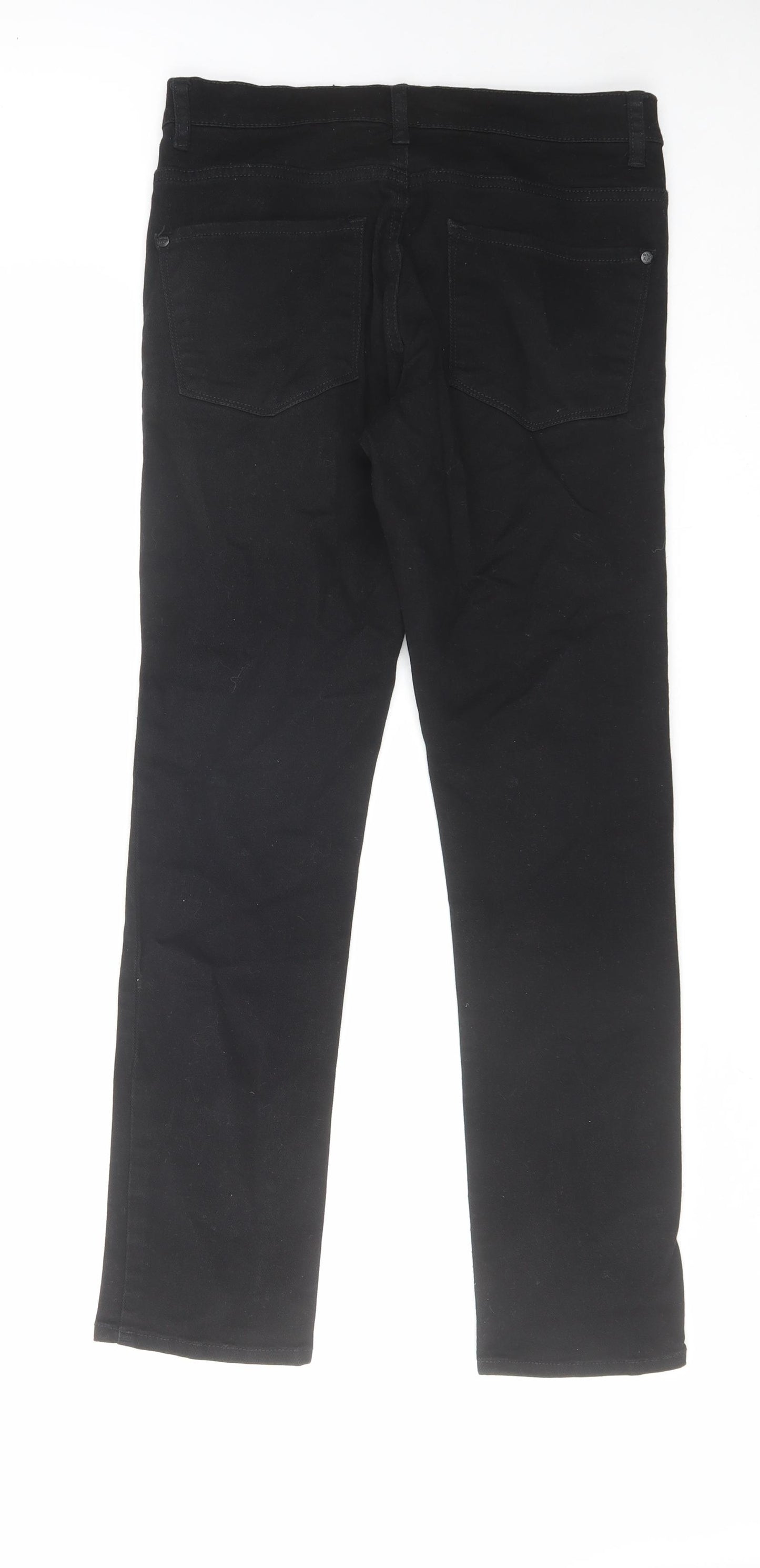 F&F Mens Black Cotton Skinny Jeans Size 30 in L30 in Regular Zip