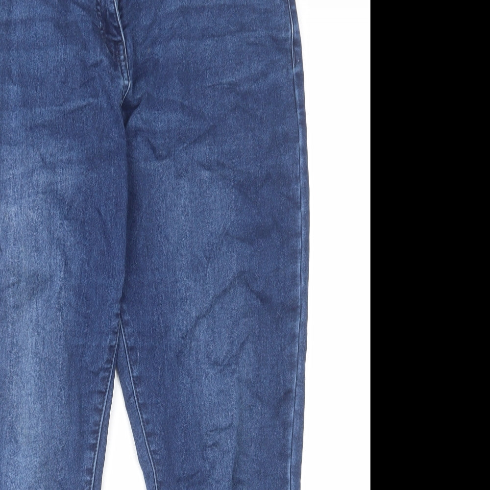 NEXT Womens Blue Cotton Skinny Jeans Size 12 L25 in Regular Zip
