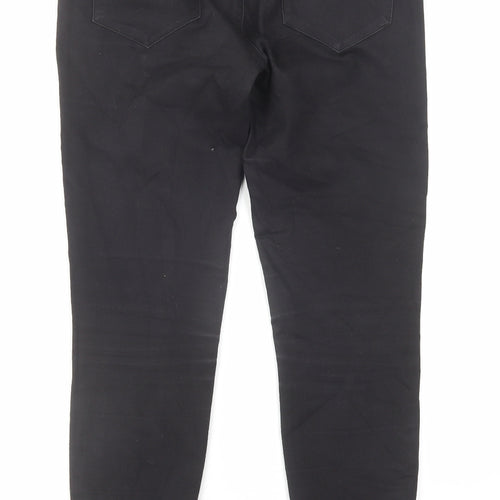Zara Womens Black Cotton Skinny Jeans Size 10 L27 in Regular Zip