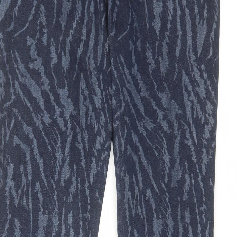 TU Womens Blue Animal Print Cotton Skinny Jeans Size 10 L27 in Regular Zip
