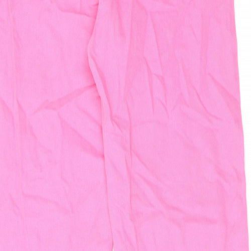 Denim & Co. Womens Pink Cotton Wide-Leg Jeans Size 12 L30 in Regular Zip
