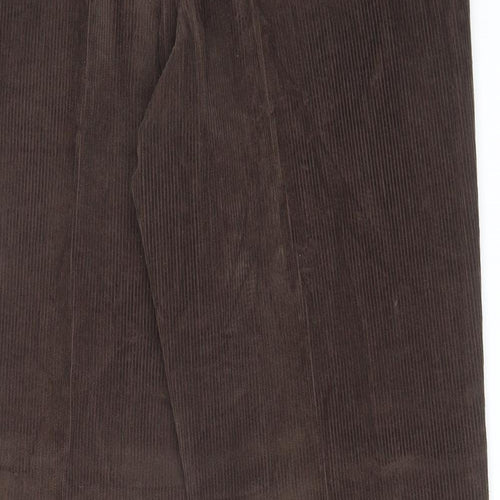 James Pringle Mens Brown Cotton Dress Pants Trousers Size 38 in L31 in Regular Zip