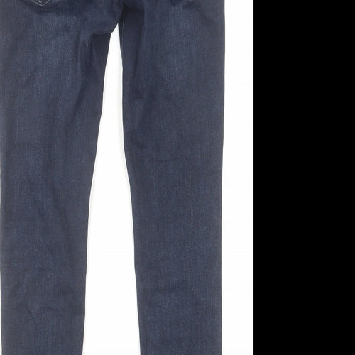 NEXT Womens Blue Cotton Skinny Jeans Size 10 L28 in Slim Zip