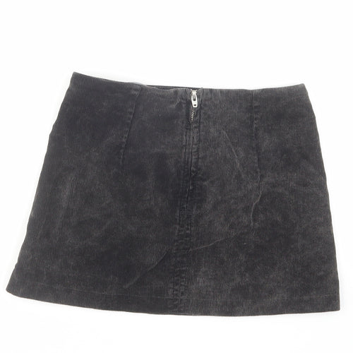 BDG Womens Grey Cotton Mini Skirt Size XS Zip