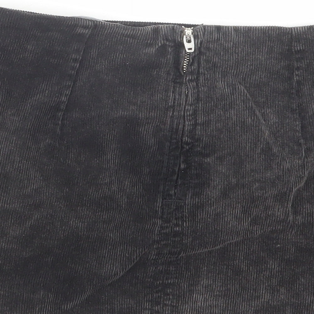 BDG Womens Grey Cotton Mini Skirt Size XS Zip