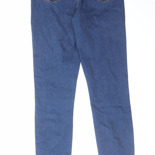 Denim & Co. Womens Blue Cotton Skinny Jeans Size 14 L30 in Regular Zip