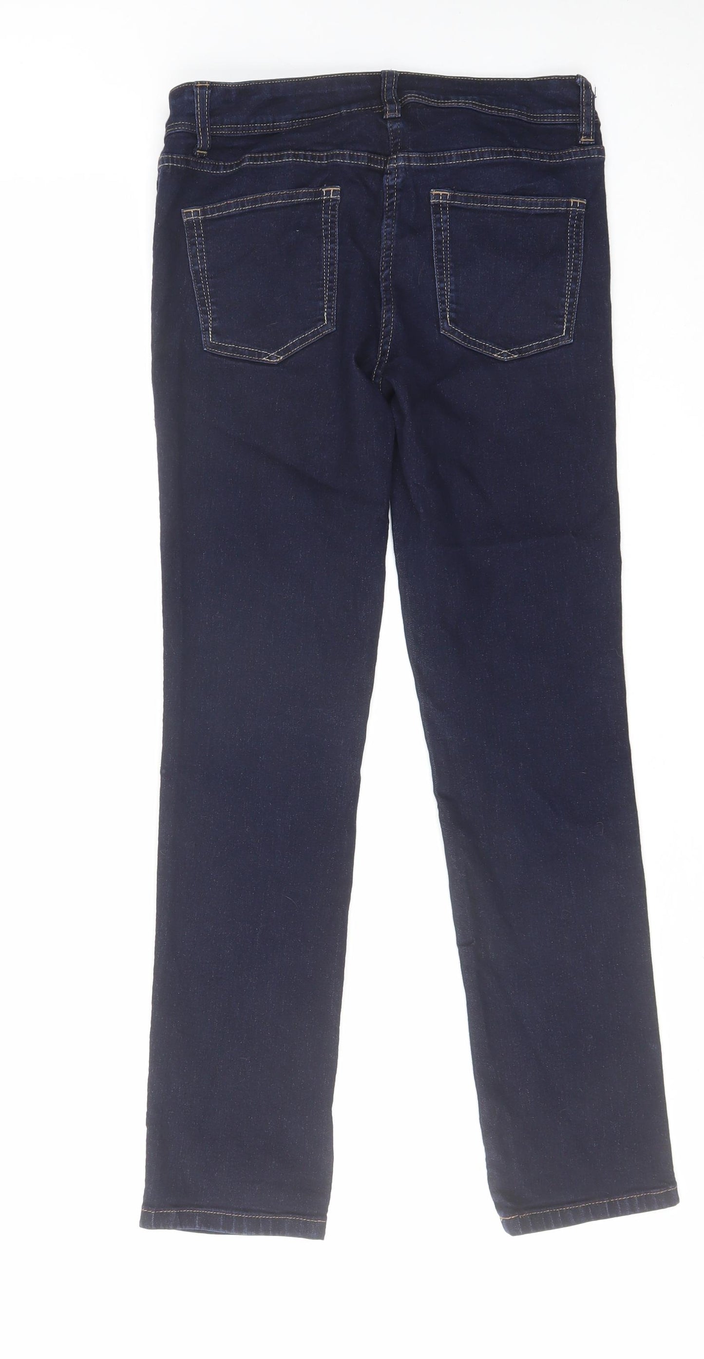 NEXT Womens Blue Cotton Skinny Jeans Size 8 L28 in Slim Zip