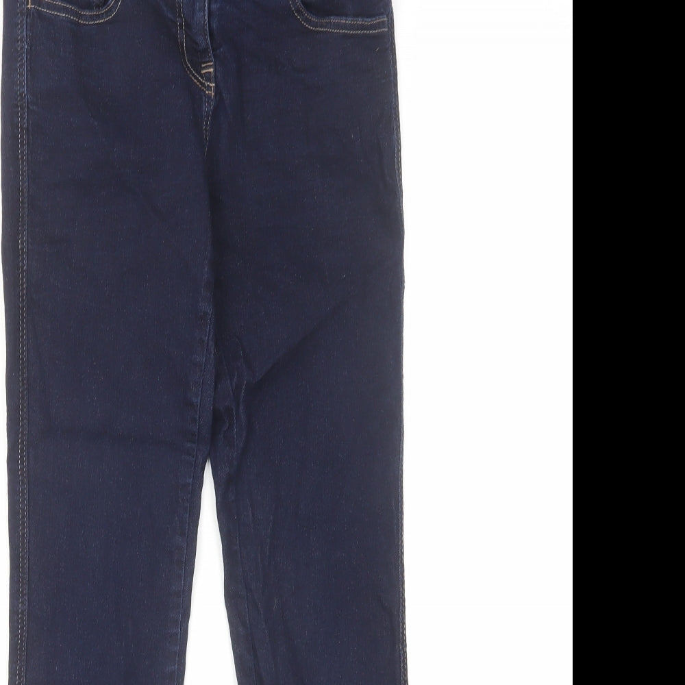 NEXT Womens Blue Cotton Skinny Jeans Size 8 L28 in Slim Zip