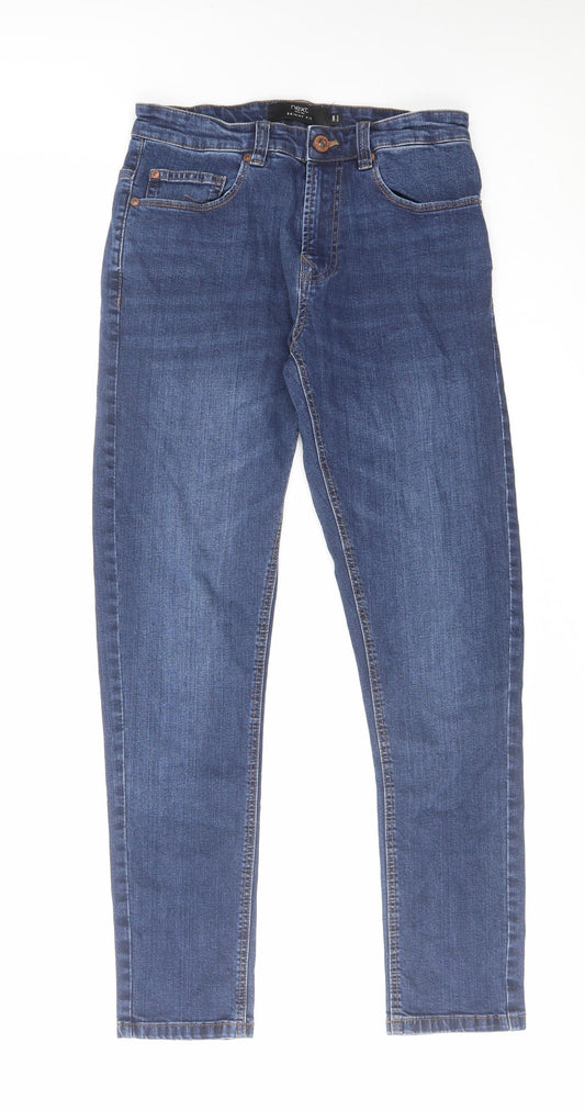 NEXT Mens Blue Cotton Skinny Jeans Size 28 in L31 in Regular Zip