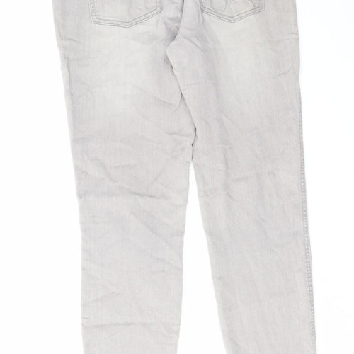 NEXT Womens Grey Cotton Skinny Jeans Size 10 L31 in Regular Zip