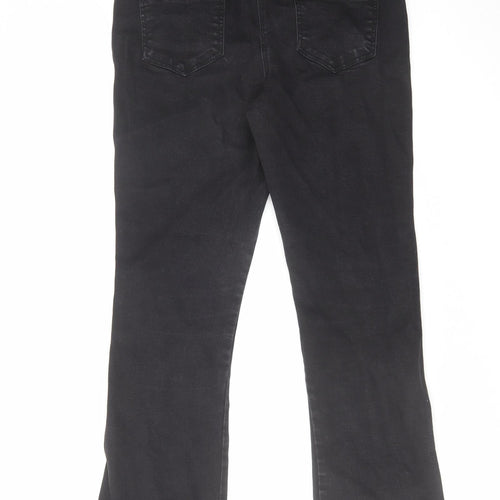 M&Co Womens Black Cotton Bootcut Jeans Size 10 L28 in Regular Zip